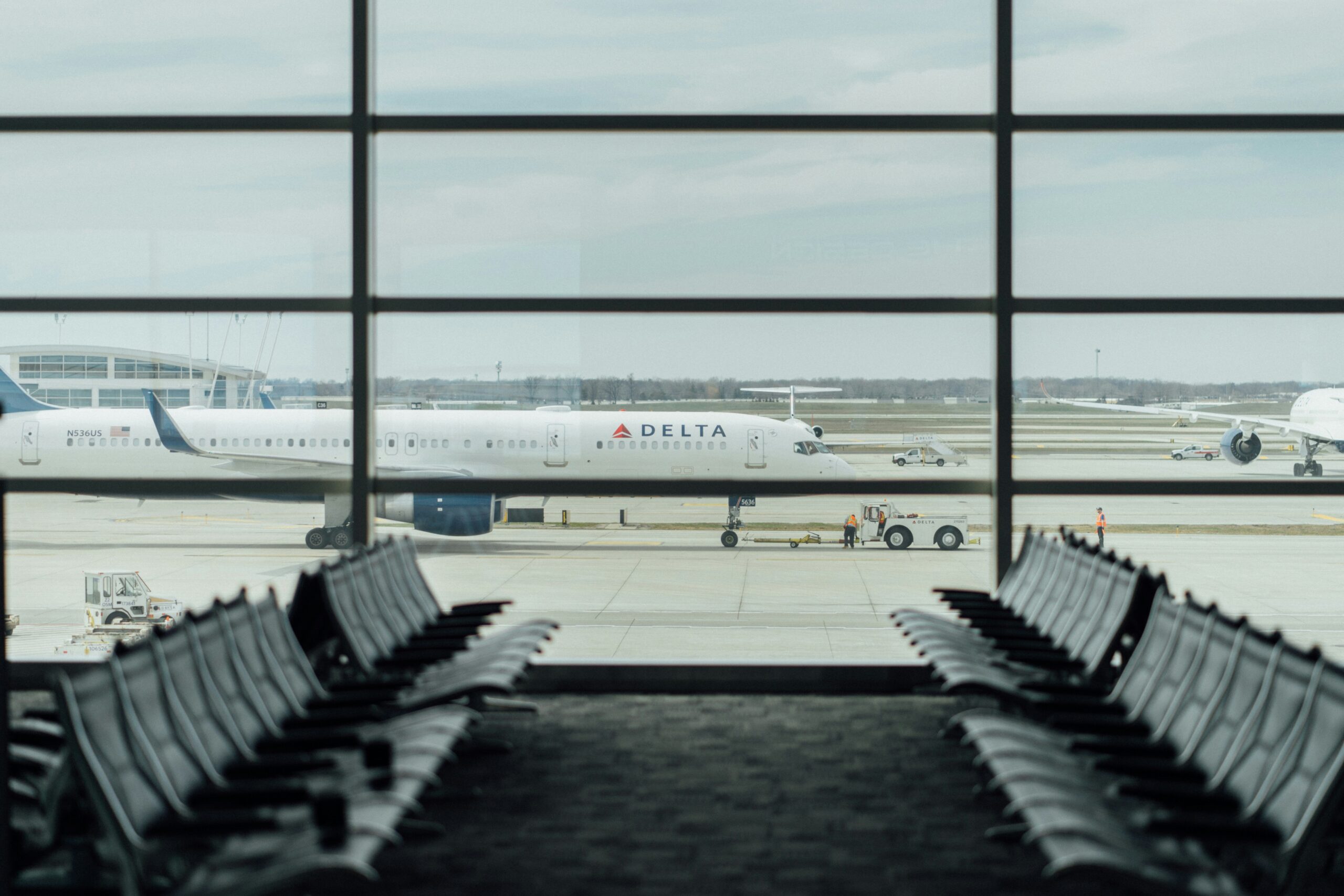 airport terminal with luggage