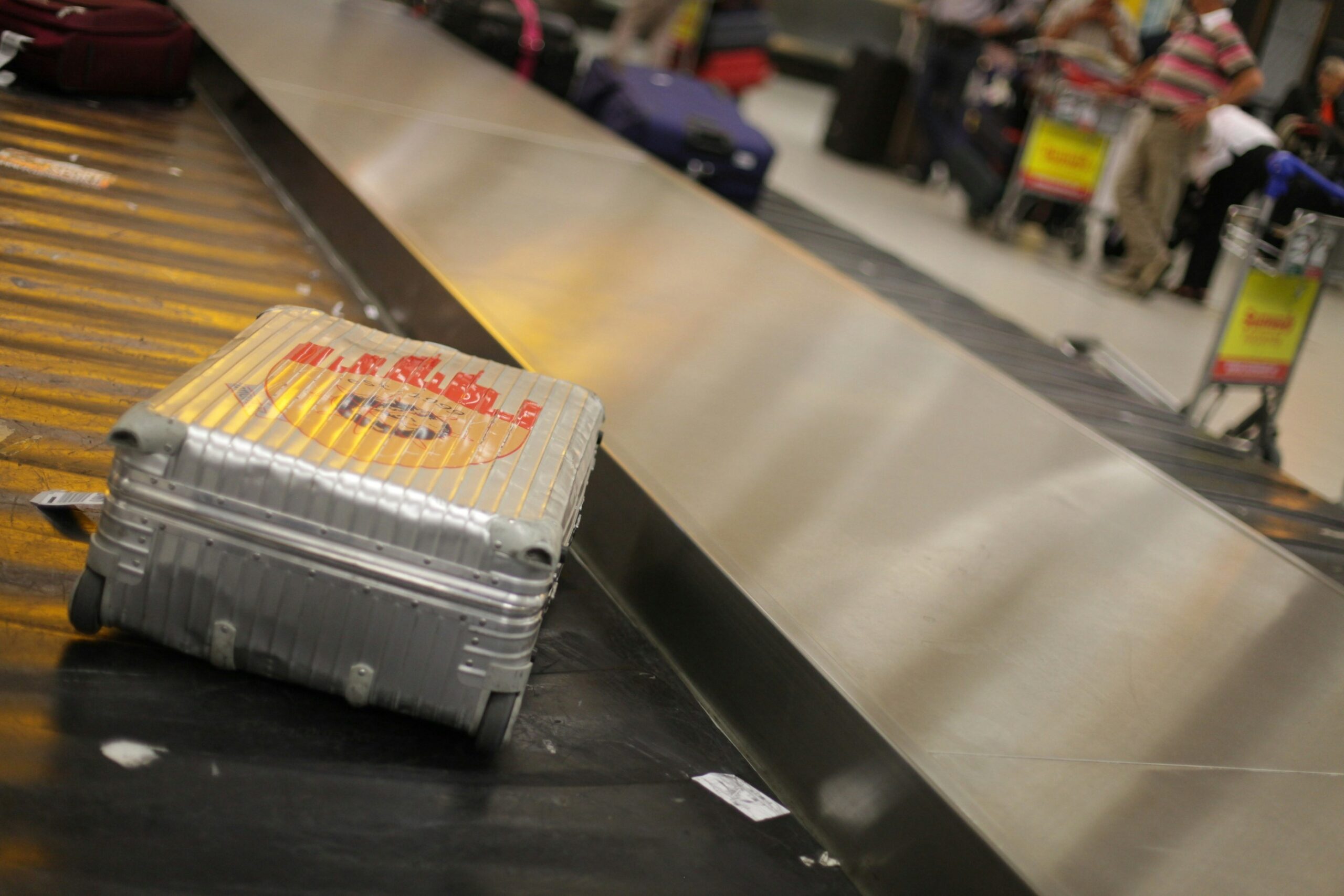 damaged suitcase at airport